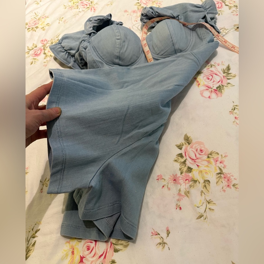 Dare to be Light Denim Romper by Nanamacs Boutique Medium NWT - Picture 4 of 7